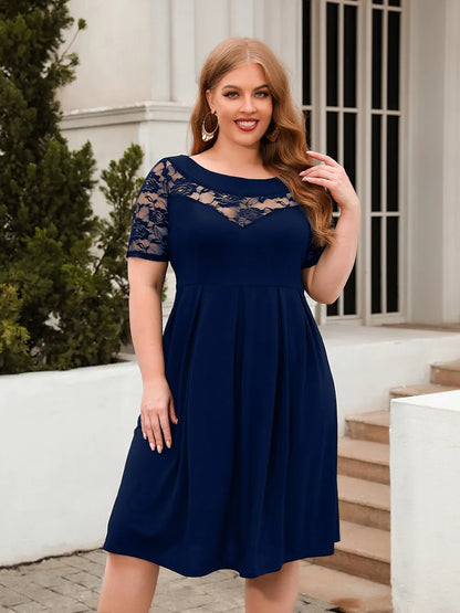 plus-size-ruched-short-sleeve-dress