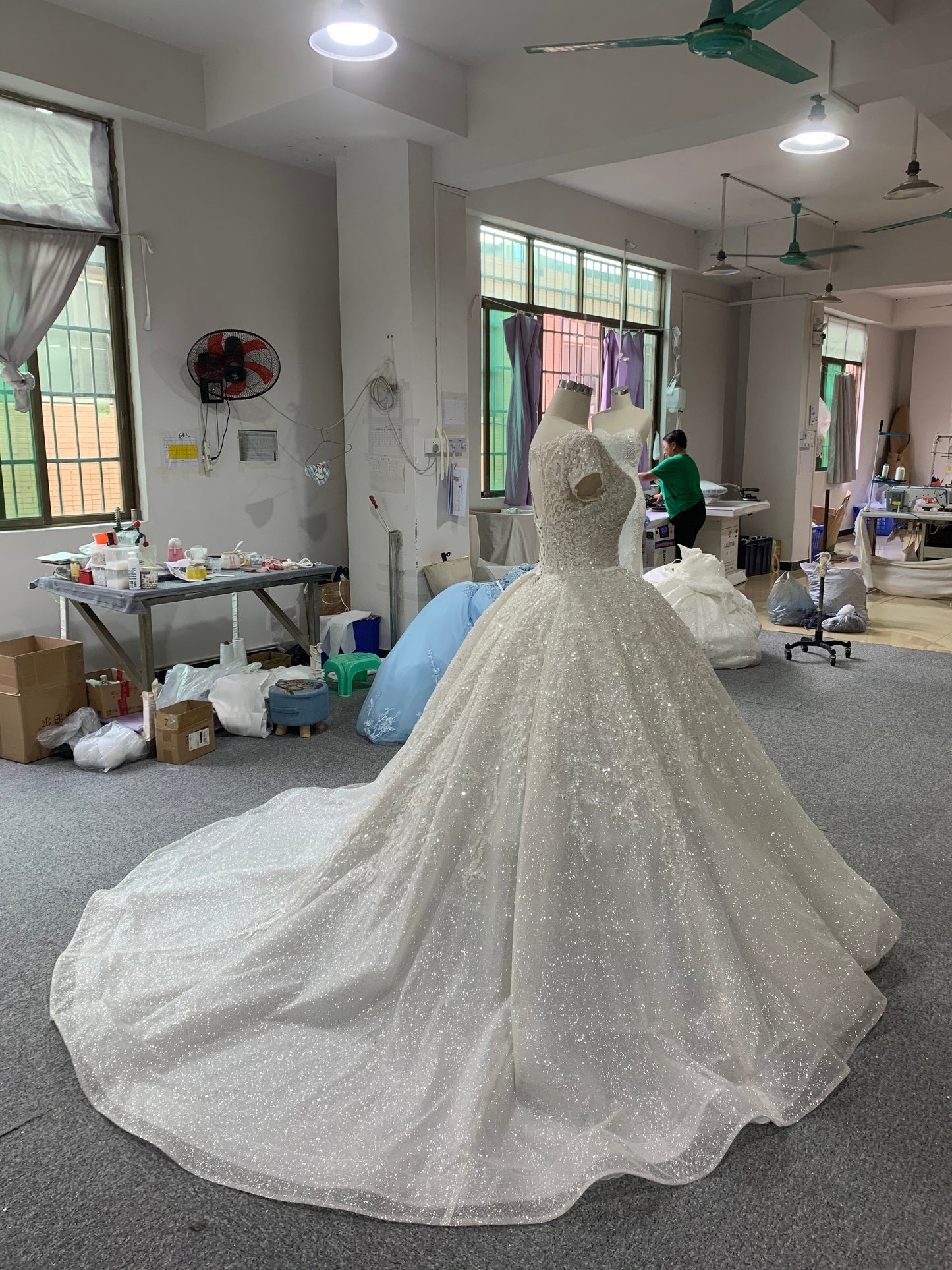 Sparkling portrait vintage bridal gown