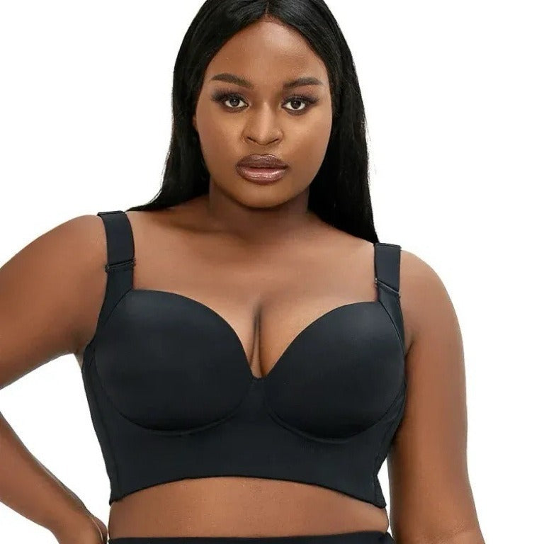 Plus Size Glossy Underwire Bra with Anti-Sag Support