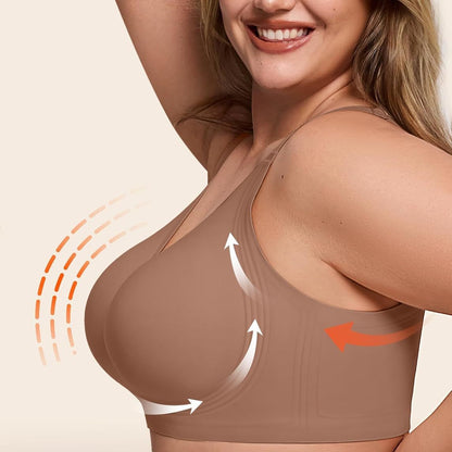 Plus Size Seamless Non-Wire Push-Up Bra Full Coverage - Plus Size Clothing