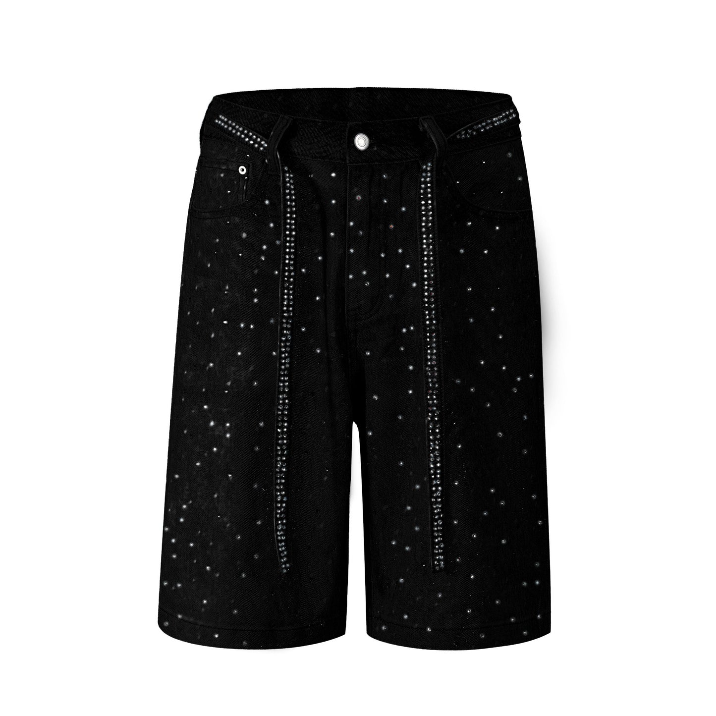 Plus Size Loose Denim 5-Panel Shorts
