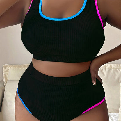Plus Size Tie Dye Tankini Swimsuit - Plus Size Clothing