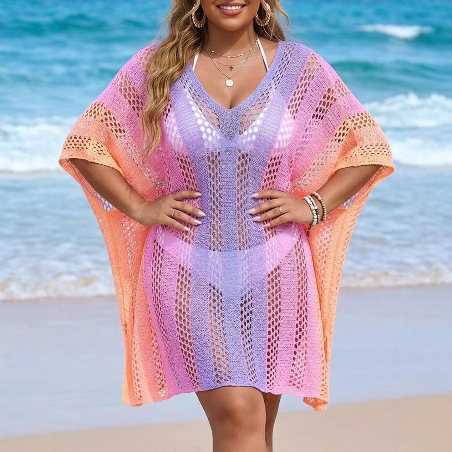 Plus Size Beach Vacation Cover-Up Dress