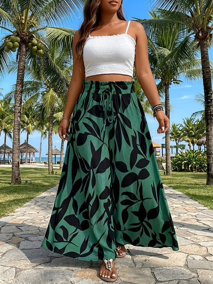 Plus Size High Waist Wide Leg Pants - Plus Size XL-4XL - View 4