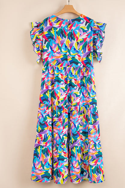 Plus Size Ruffled Short Sleeve Tiered Maxi Dress - Plus Size XL-4XL - View 8