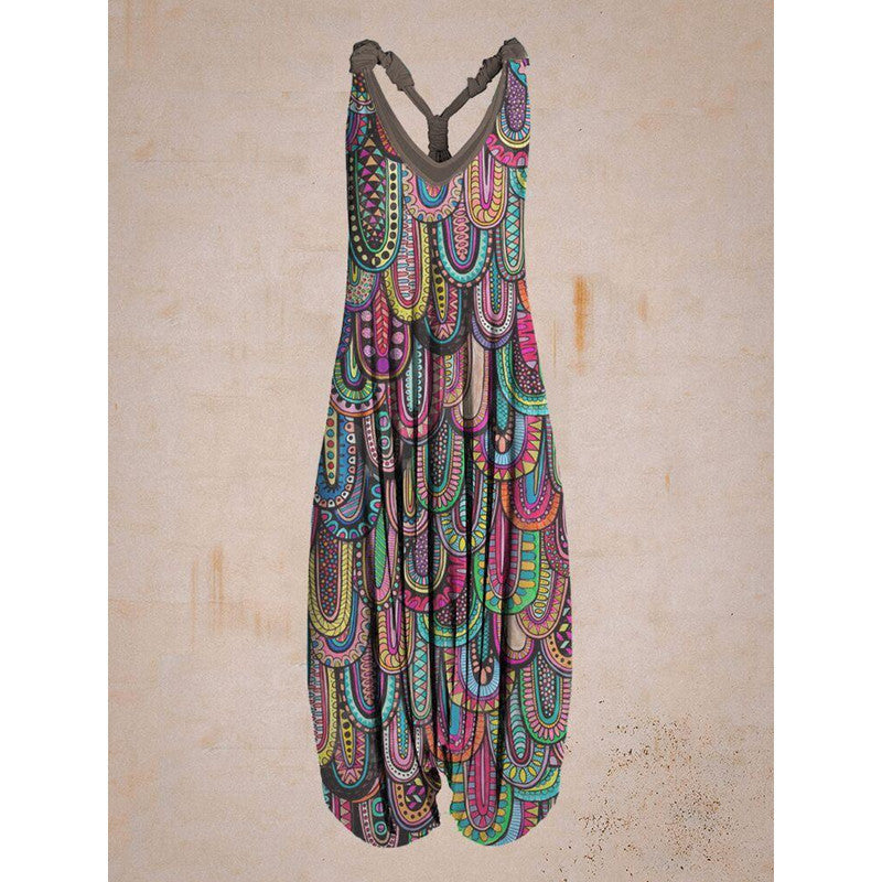 Plus Size Wide-Leg Suspender Jumpsuit