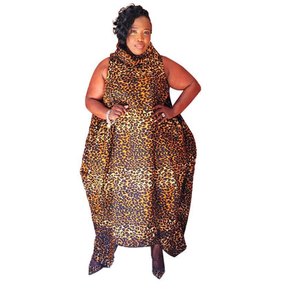 Plus Size Irregular Loose Turtleneck Maxi Dress - Plus Size XL-4XL - View 8