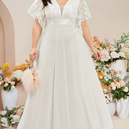Plus Size Chiffon Wedding Gown - Plus Size XL-4XL - View 6
