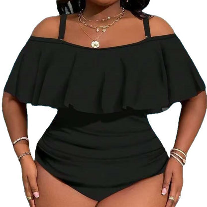Plus Size Tummy-Control One-Piece Swimsuit - Plus Size Clothing
