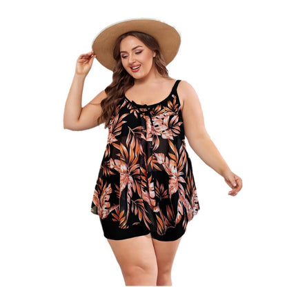 Plus Size High Waist Tankini Swimsuit - Plus Size XL-4XL - View 5