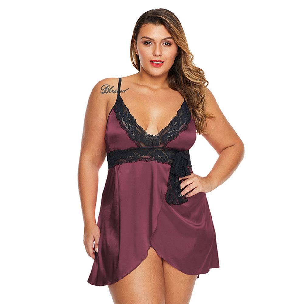 Plus Size Sexy Lace Pajama Set for Women - Plus Size XL-4XL - View 4