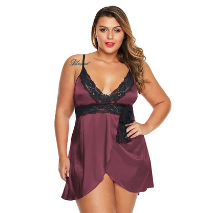 Plus Size Sexy Lace Pajama Set for Women - Plus Size XL-4XL - View 4