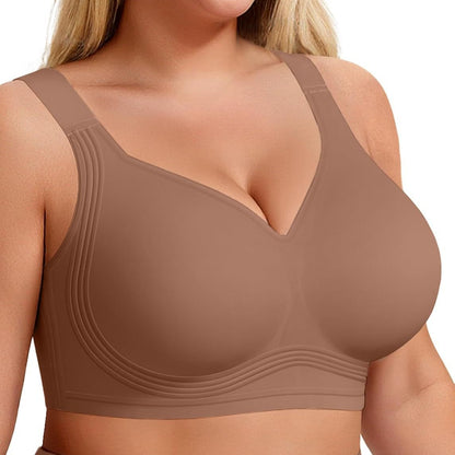 Plus Size Seamless Non-Wire Push-Up Bra Full Coverage — back view