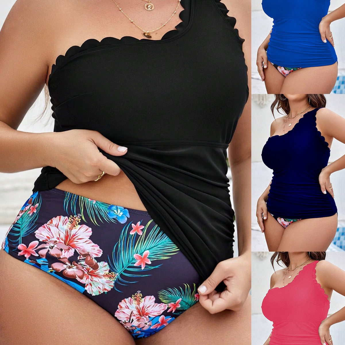 Plus Size Bikini Two-Piece Floral Swimwear