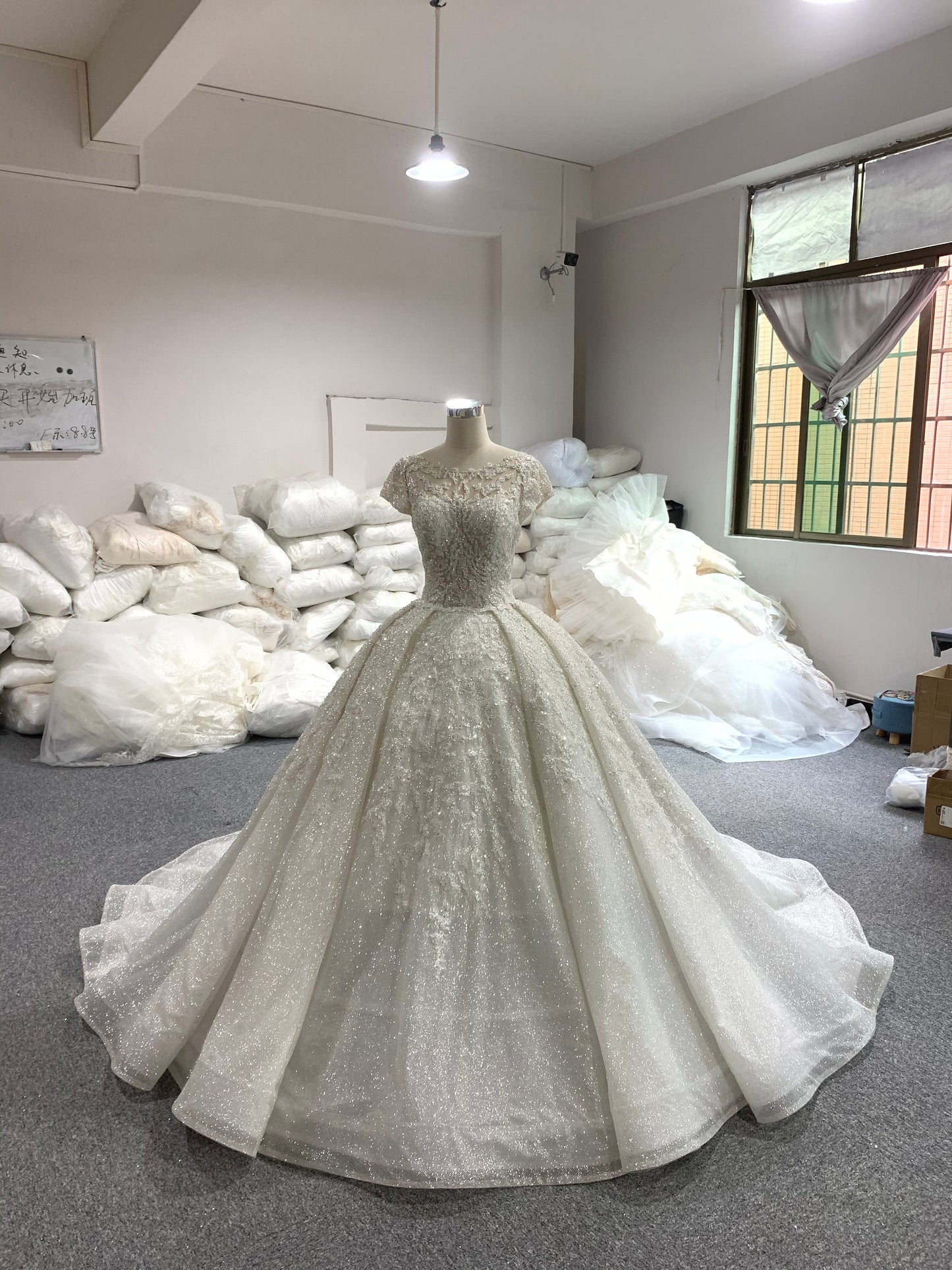 Sparkling portrait vintage bridal gown
