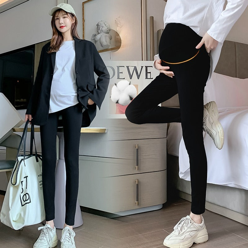 Plus Size Maternity Adjustable Cropped Leggings