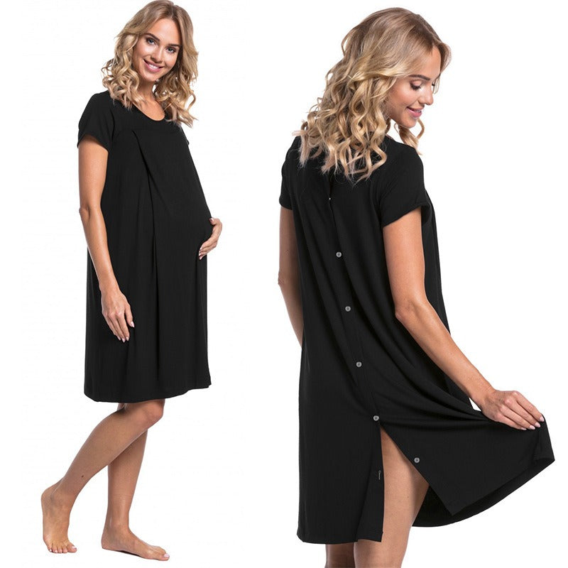 Plus Size Maternity Delivery Hospital Gown Short Sleeve