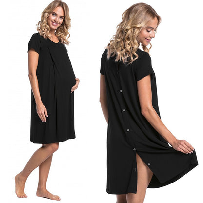 Plus Size Maternity Delivery Hospital Gown Short Sleeve