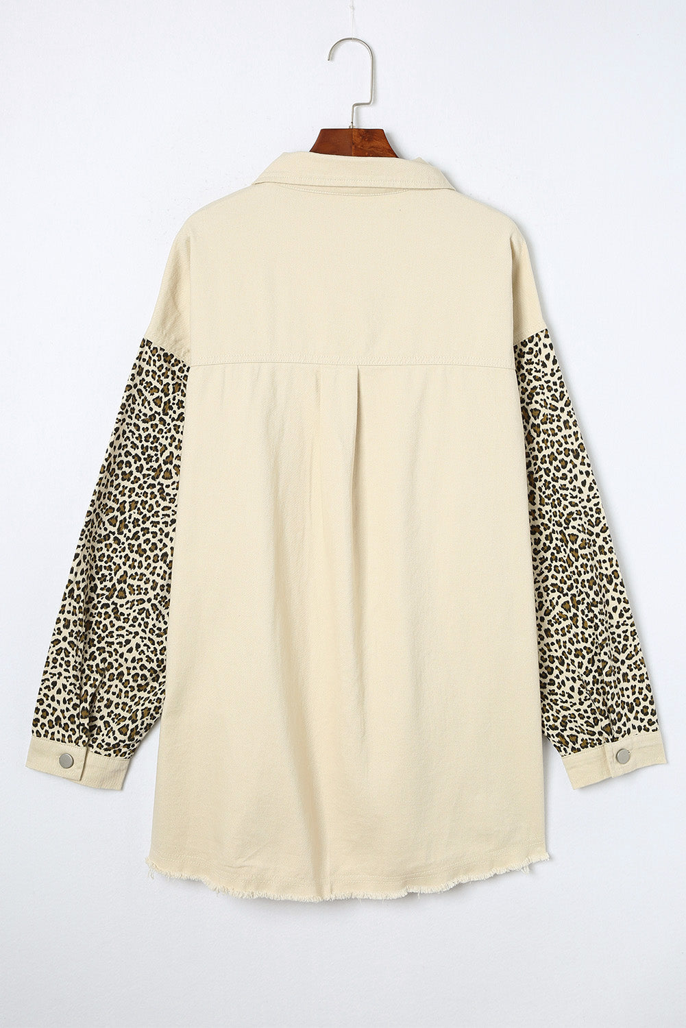 Plus Size Leopard Print Denim Jacket
