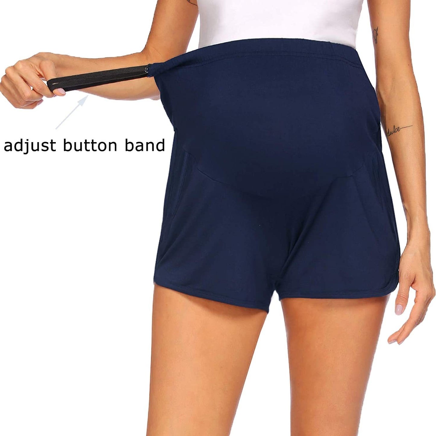 Plus Size Pregnant Women's Pants Solid Color