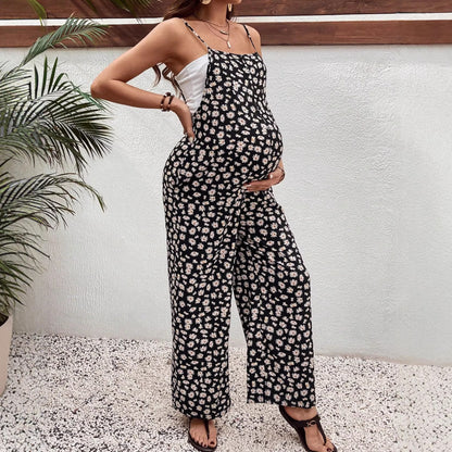 Plus Size Bohemian Printed Maternity Jumpsuit - Plus Size XL-4XL - View 1