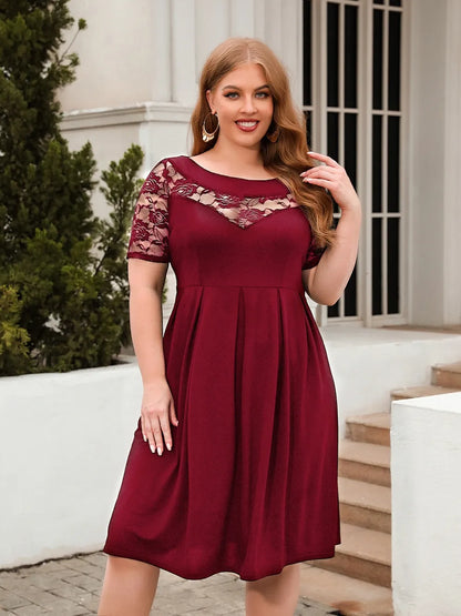 plus-size-ruched-short-sleeve-dress