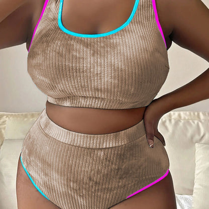 Plus Size Tie Dye Tankini Swimsuit - Plus Size Clothing