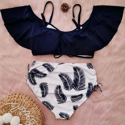 Plus Size Ruffled Bikini Swimsuit Split - Plus Size Clothing