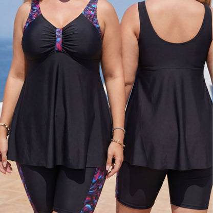 Plus Size Tankini Swimsuit with Skirt - Plus Size Clothing