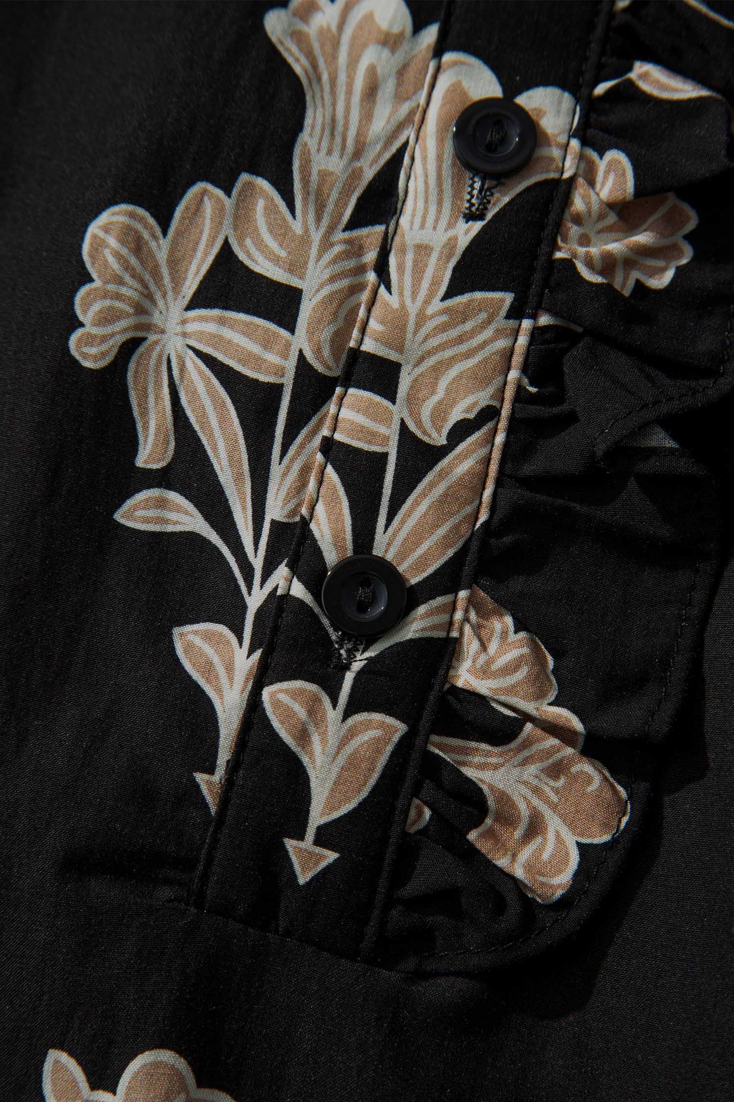 Plus Size Floral Print Frilled Collar Maxi Dress - Plus Size XL-4XL - View 8