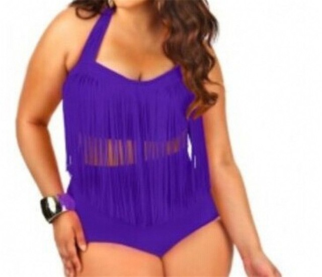 Plus Size Fringe Bikini Swimwear Set