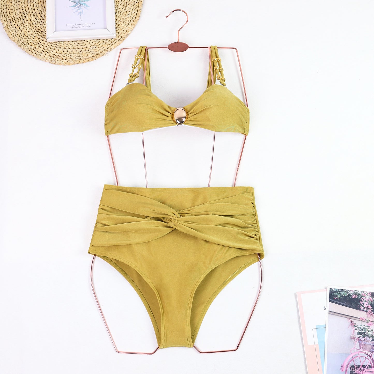 Plus Size Bikini Slit Wrap Skirt Three-Piece Set