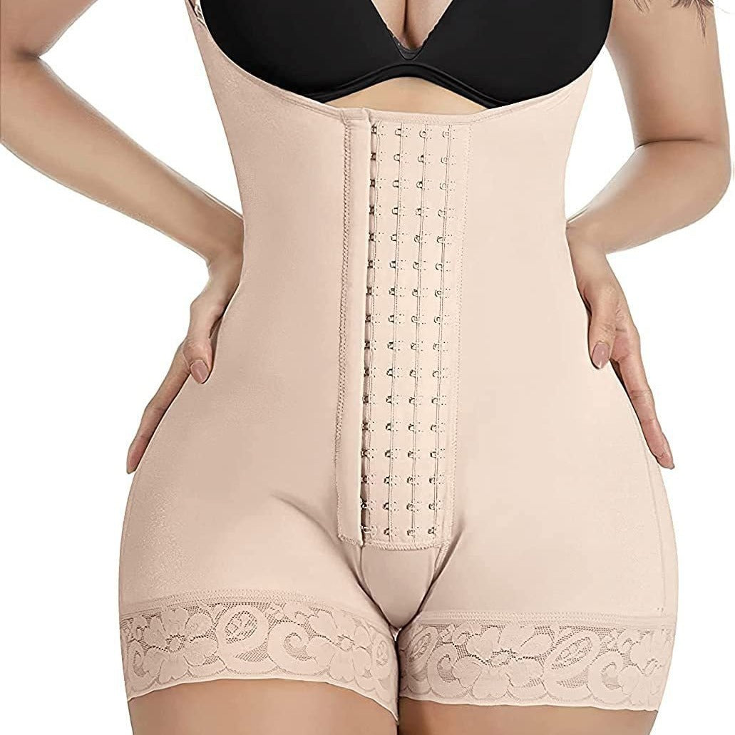 Plus Size 4-Breasted Mesh One-Piece Shapewear