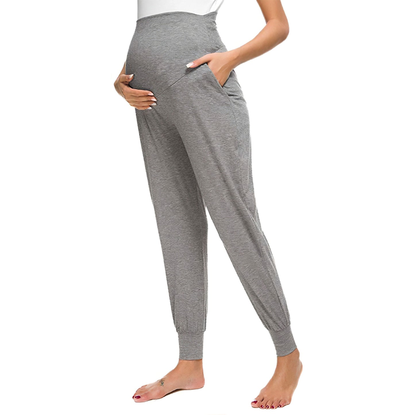 Plus Size Maternity Yoga Leggings with Abdominal Support