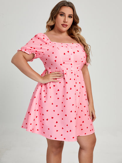 Plus Size Commuter Square Collar Dress - Plus Size XL-4XL - View 4