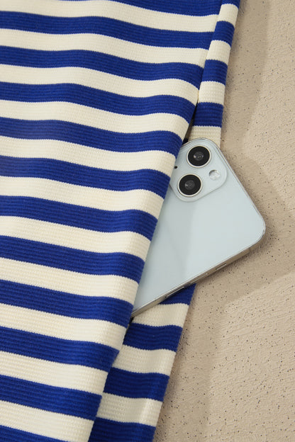 Plus Size Striped Colorblock Shift Dress V Neck - Plus Size XL-4XL - View 6