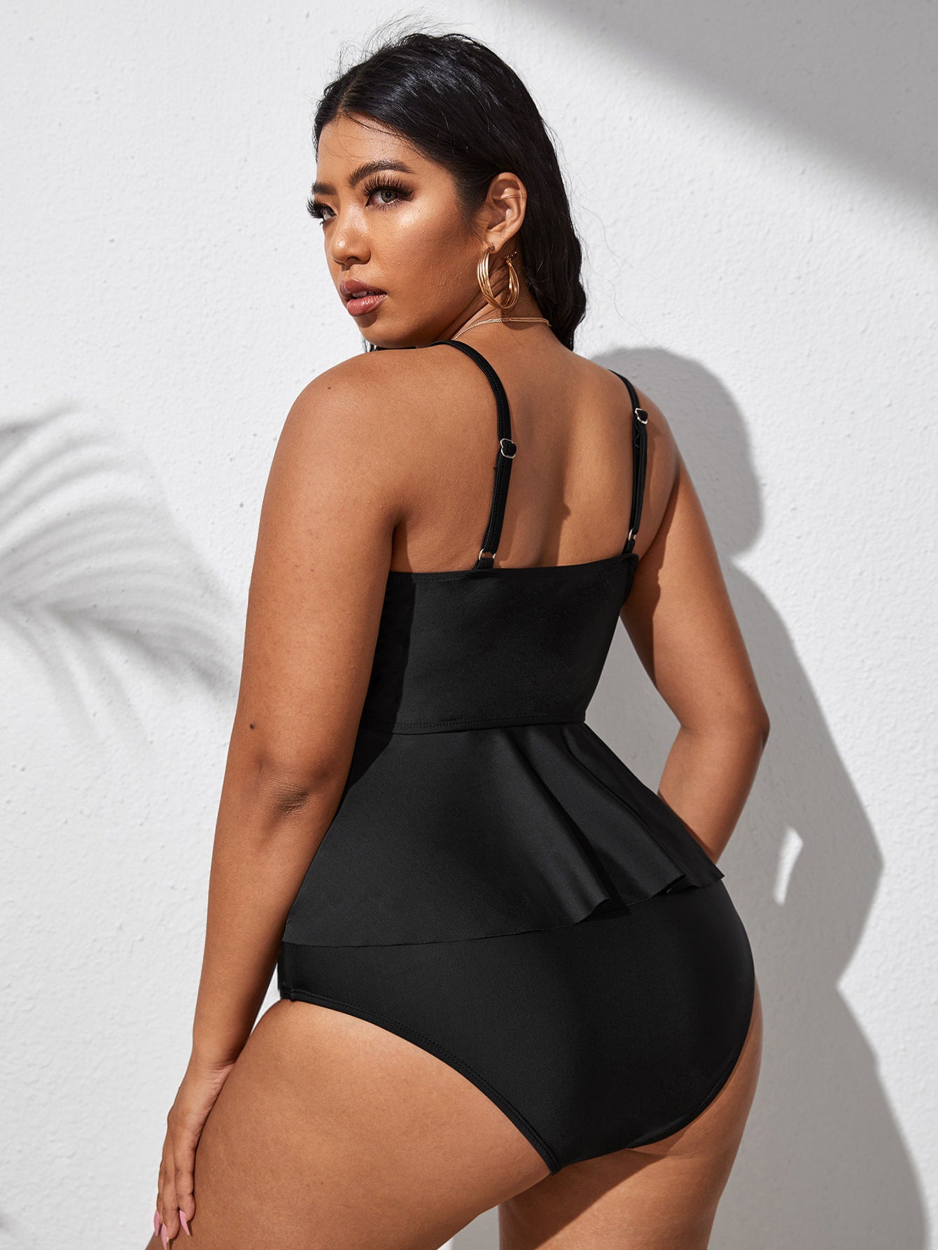 Plus Size Two-Piece Bikini Swimsuit Black