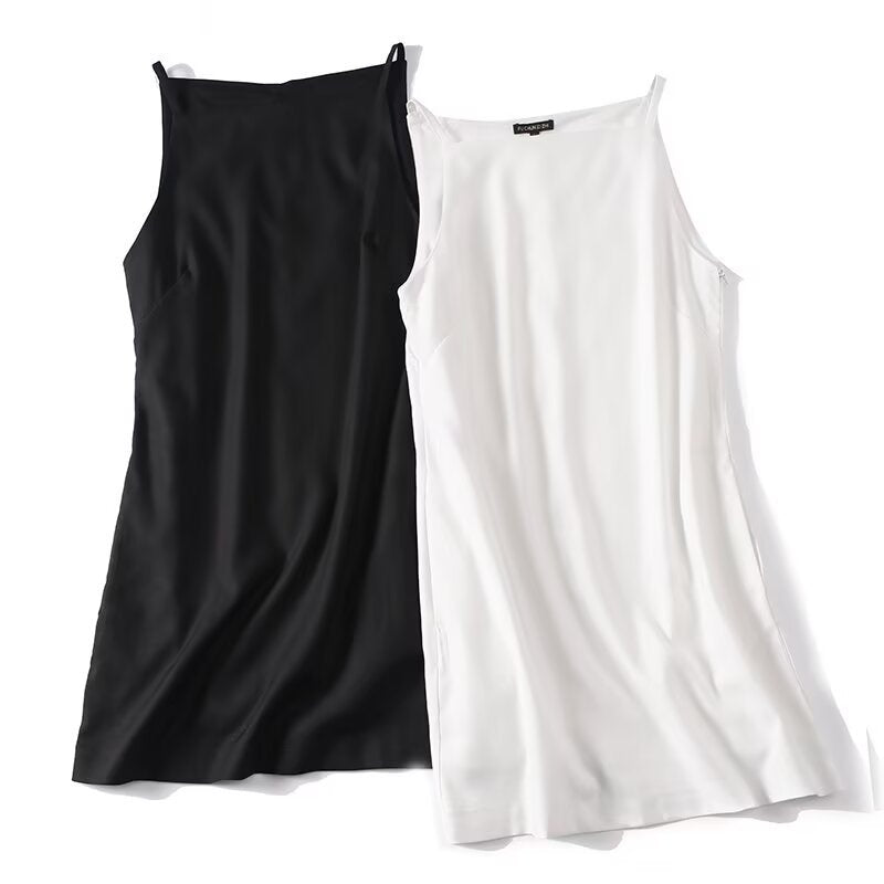 Plus Size Linen Square Neck Sleeveless Midi Dress