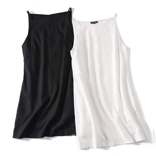 Plus Size Linen Square Neck Sleeveless Midi Dress