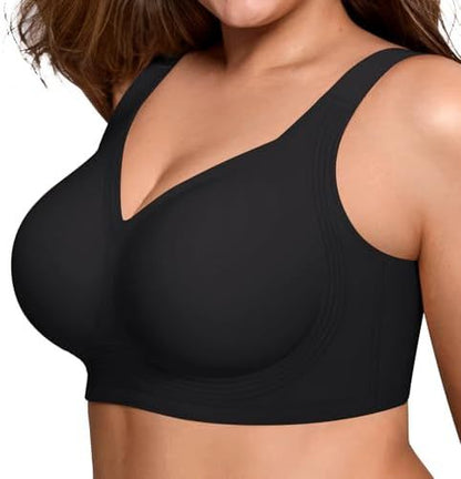 Plus Size Seamless Non-Wire Push-Up Bra Full Coverage - Plus Size Clothing