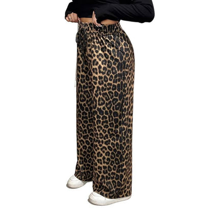 Plus Size Leopard-Print Casual Straight-Leg Pants - Plus Size XL-4XL - View 5