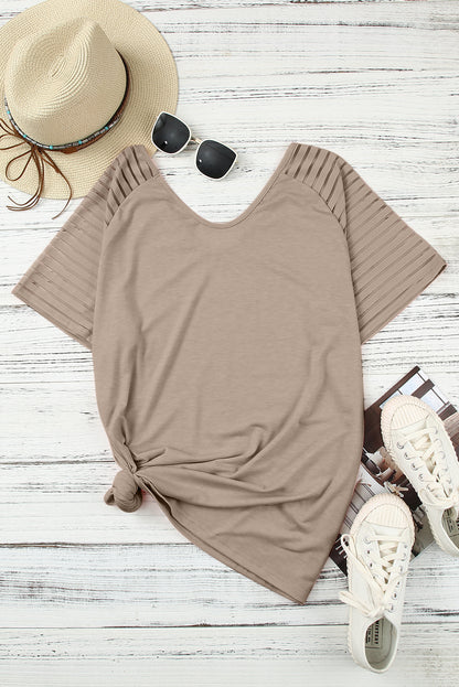 Plus Size Striped Raglan Sleeve Tee - Plus Size Clothing