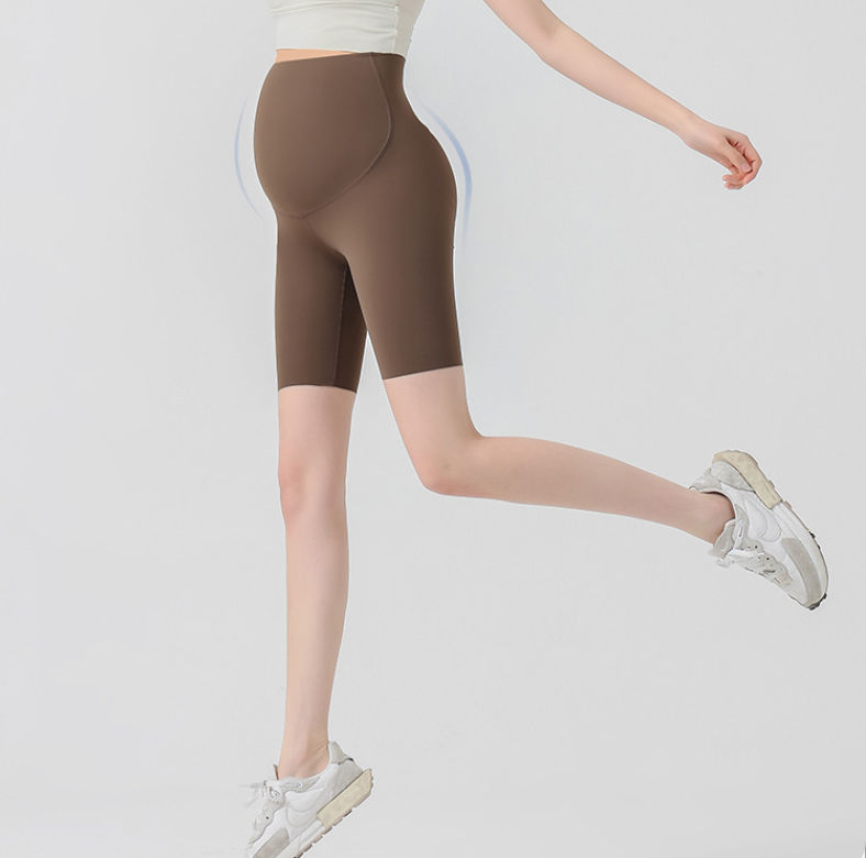 Plus Size Maternity Yoga Pants Seamless Shorts