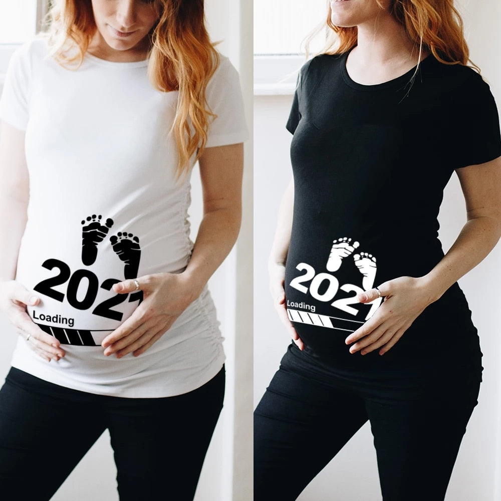 Plus Size Baby Loading Maternity T Shirt