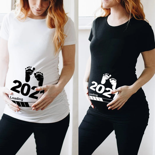 Plus Size Baby Loading Maternity T Shirt