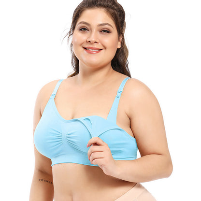 Plus Size Nursing Bra with Adjustable Front Buckle - Plus Size Clothing