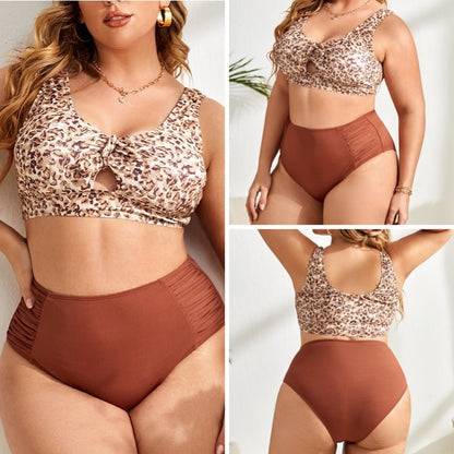 Plus Size Leopard Maternity Swimsuit - Plus Size XL-4XL - View 6