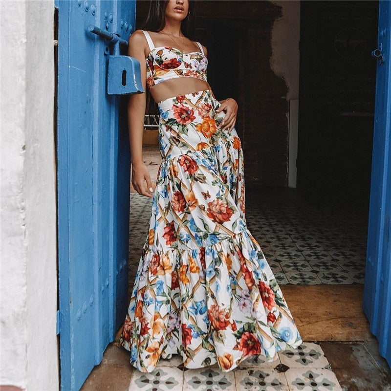 Plus Size Bohemian A-Line Maxi Beach Dress