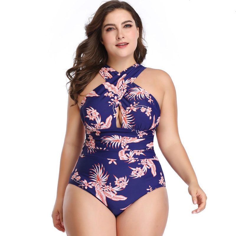 Plus Size One-Piece Swimsuit Floral