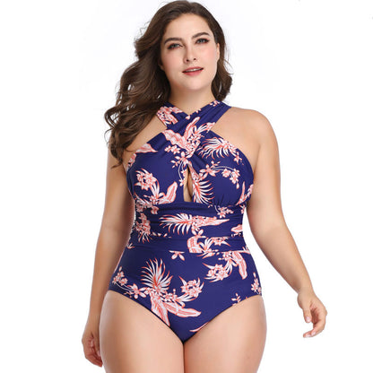 Plus Size One-Piece Swimsuit Floral - Plus Size Clothing